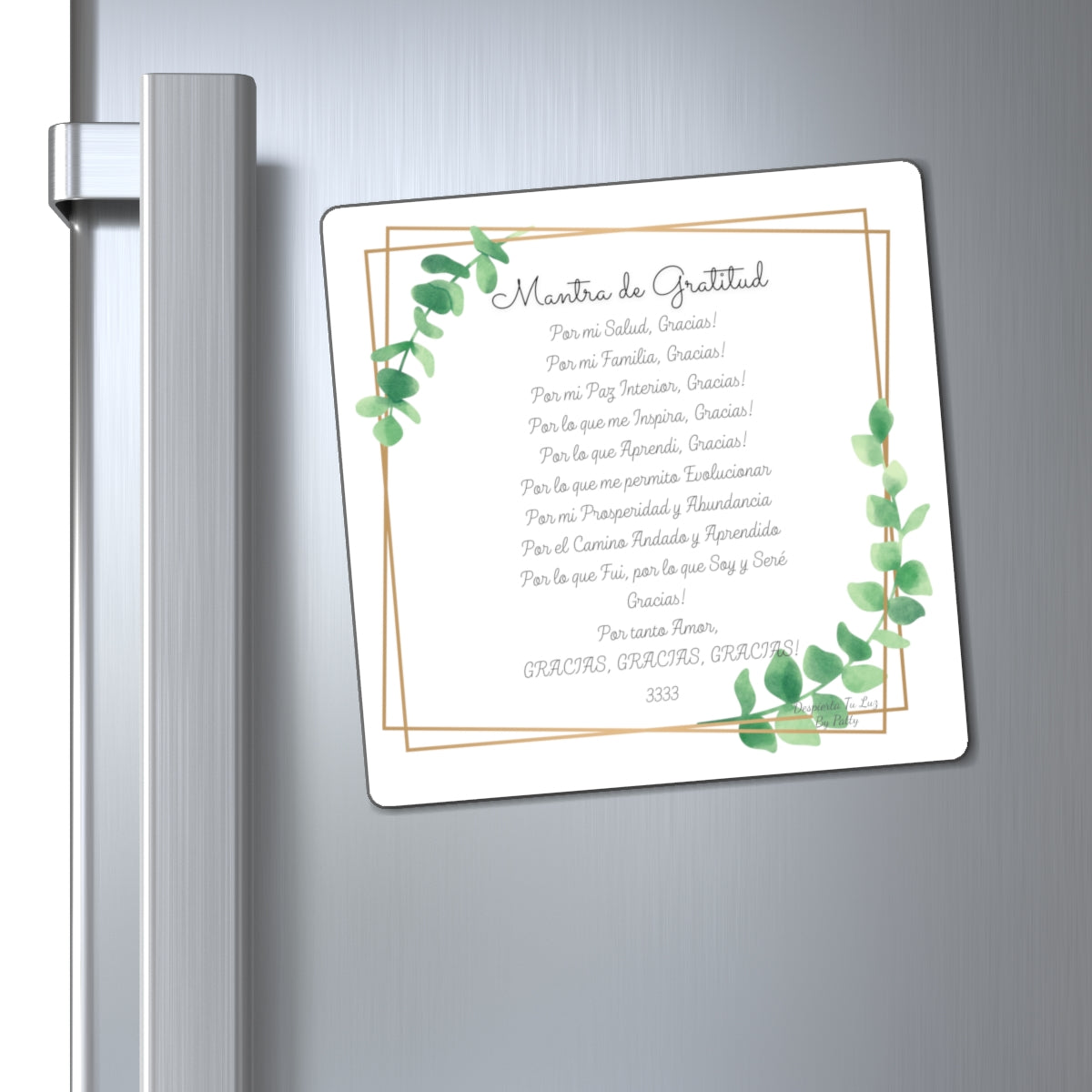 Imán de Refrigerador con Mantra de Gratitud