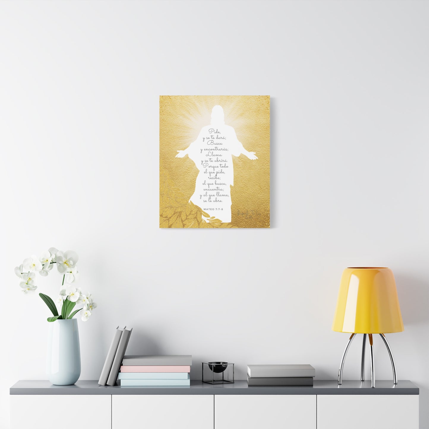 Lienzo con Imagen de Jesus- Mateo 7:7-8