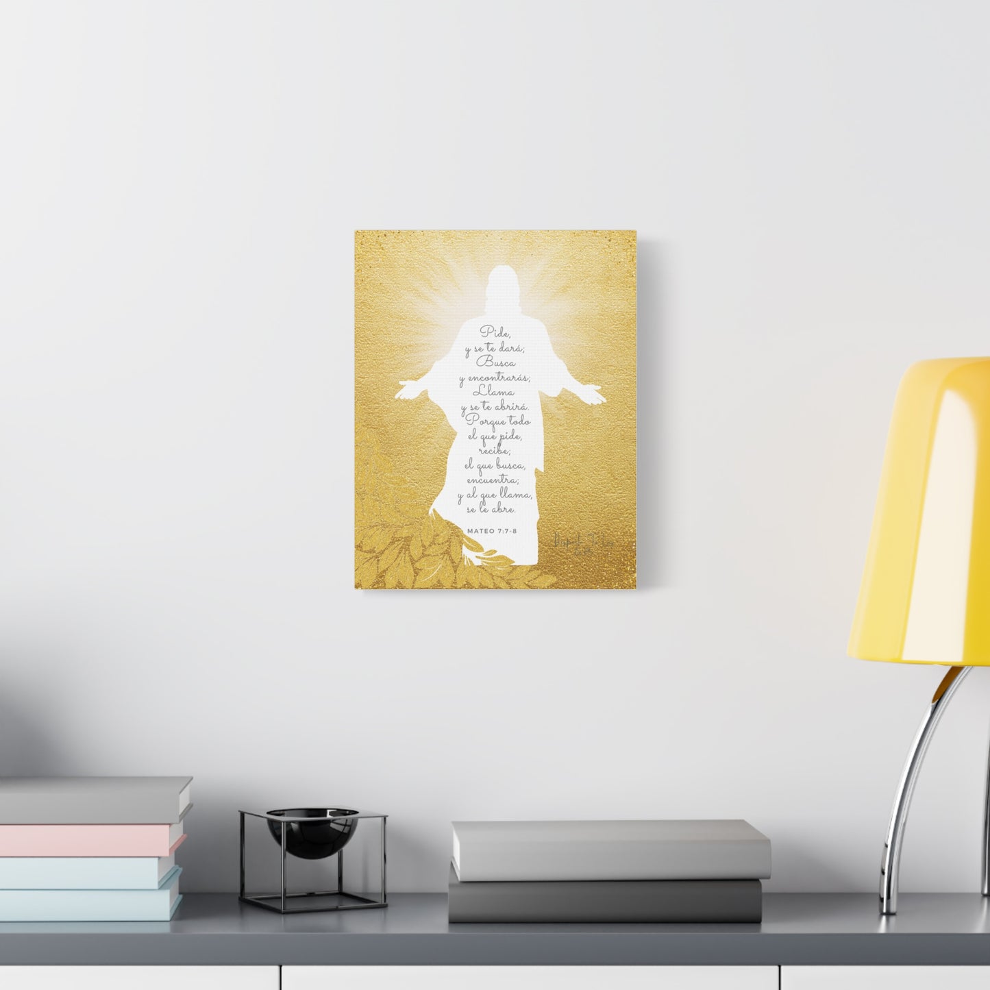 Lienzo con Imagen de Jesus- Mateo 7:7-8