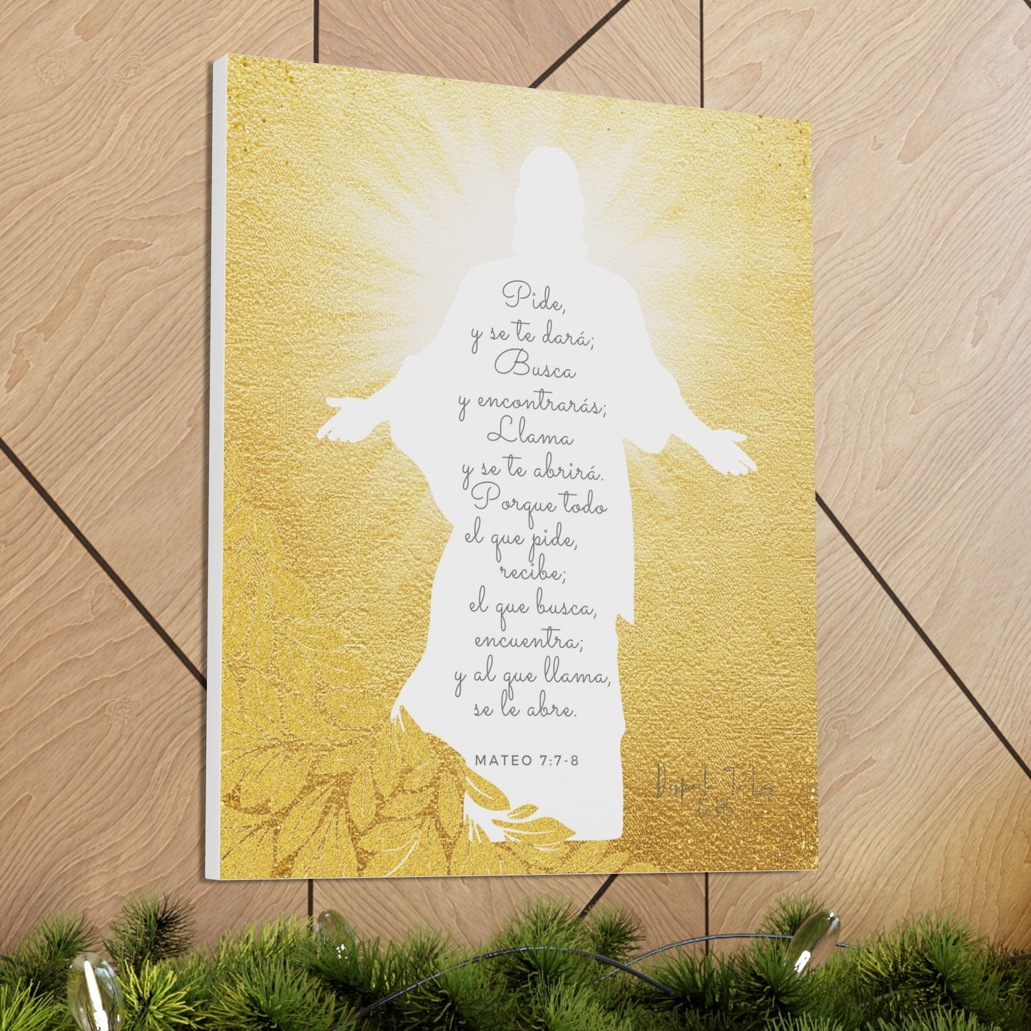 Lienzo con Imagen de Jesus- Mateo 7:7-8