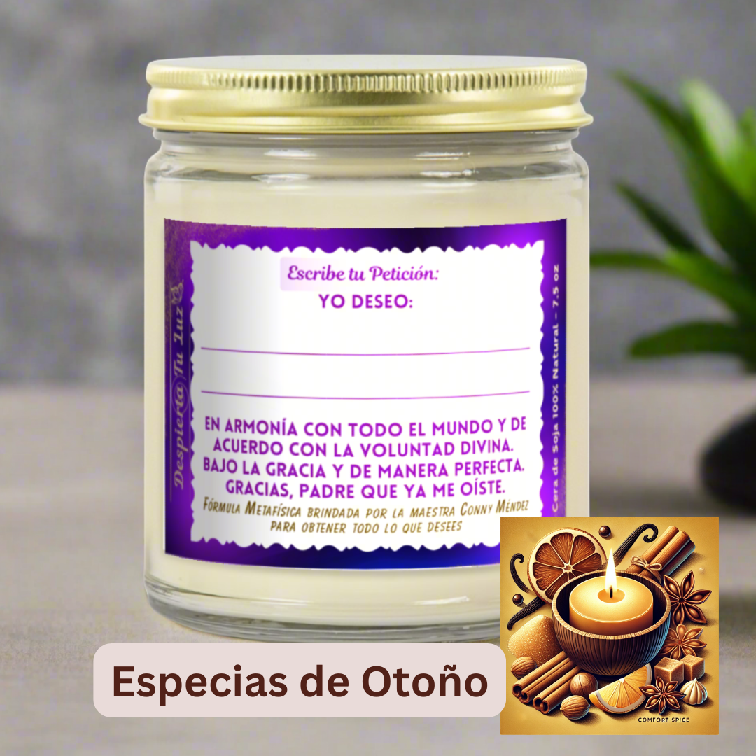 Velón Para Petición Inspirado en la Oración Metafísica de Conny Méndez