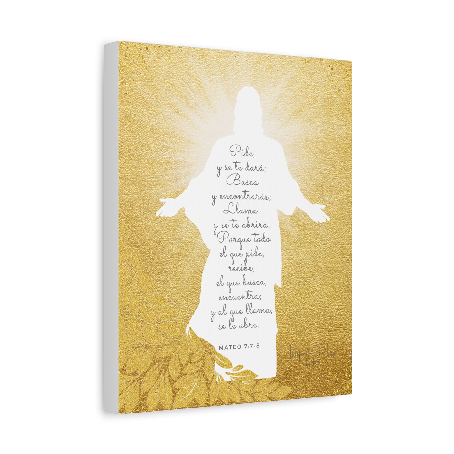 Lienzo con Imagen de Jesus- Mateo 7:7-8
