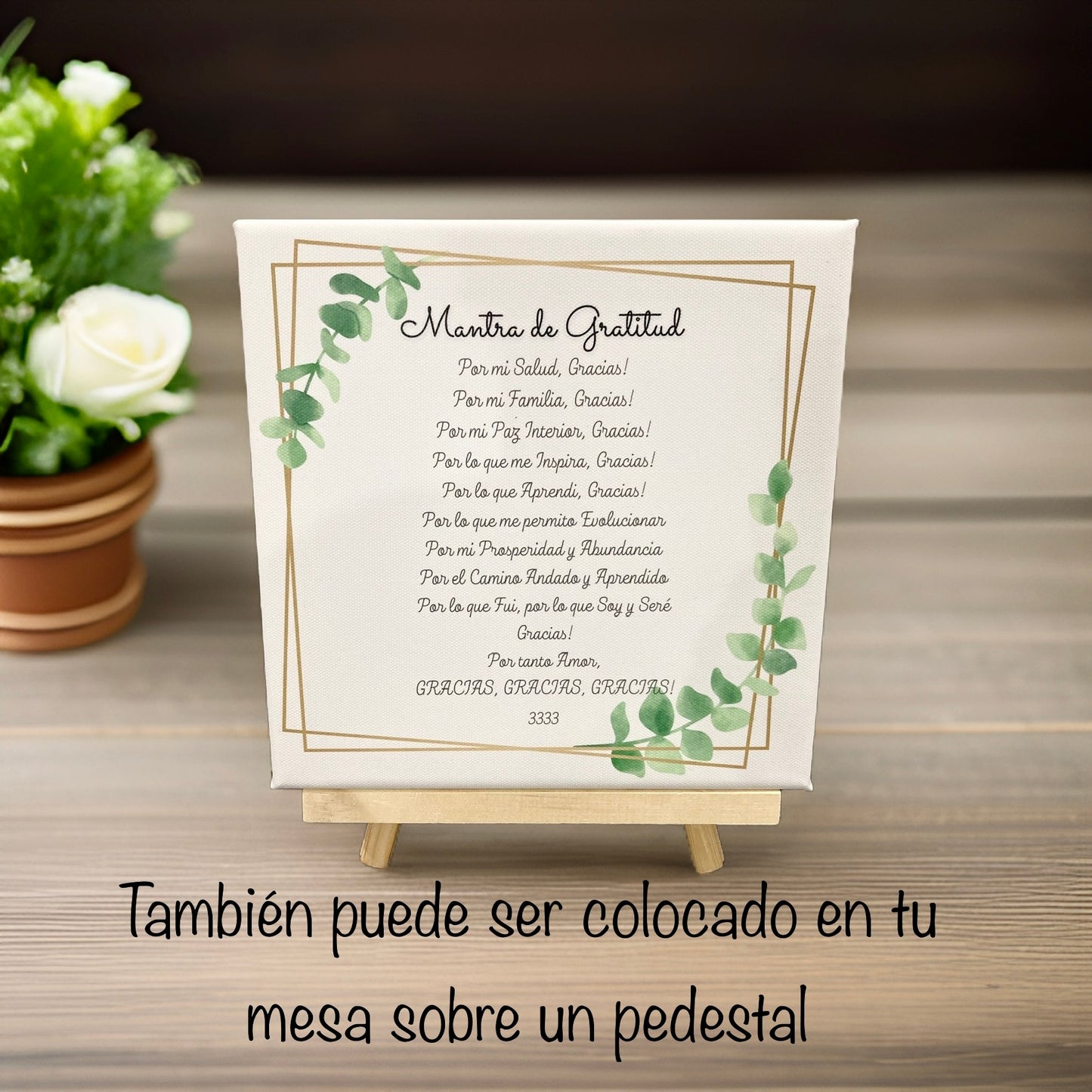 Lienzo con Mantra de Gratitud