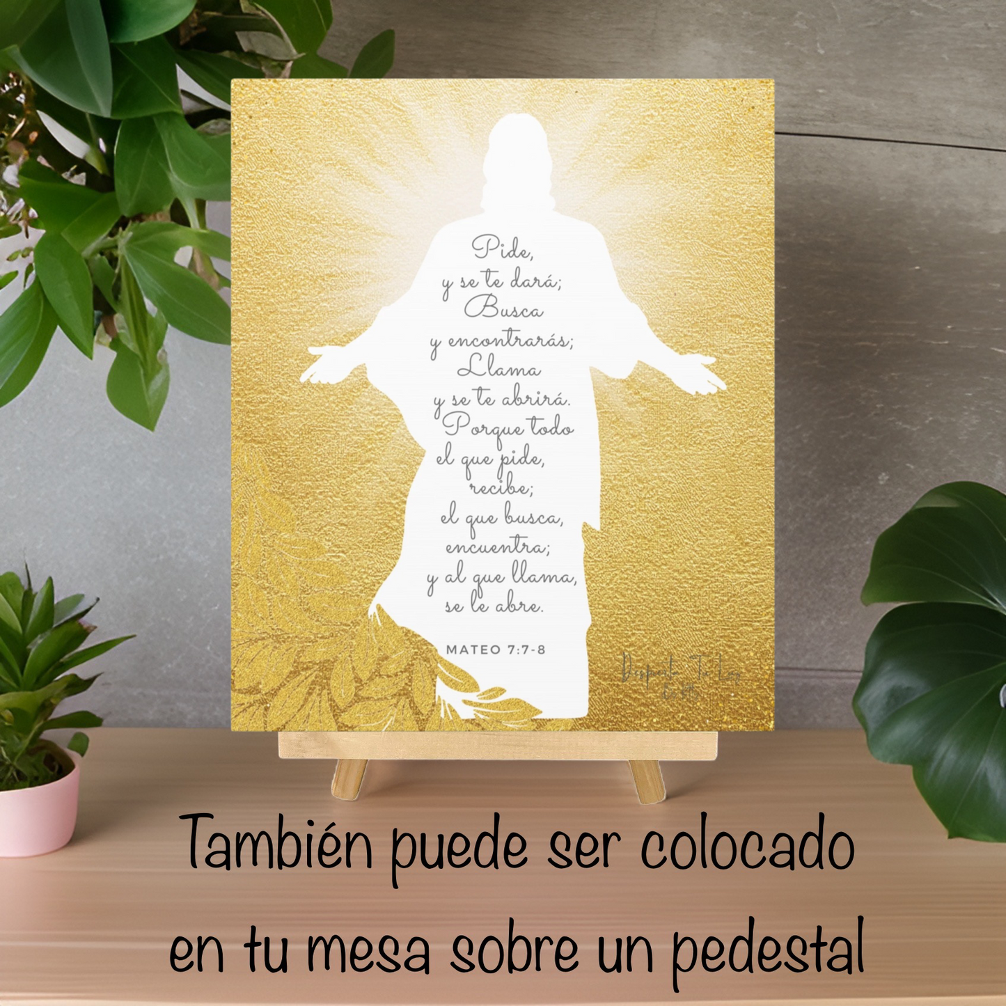 Lienzo con Imagen de Jesus- Mateo 7:7-8