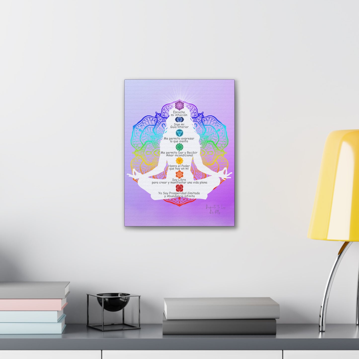 Lienzo con Afirmaciones Para Cada Chakra