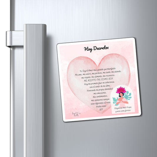 Imán de Refrigerador con Decreto de Amor Propio