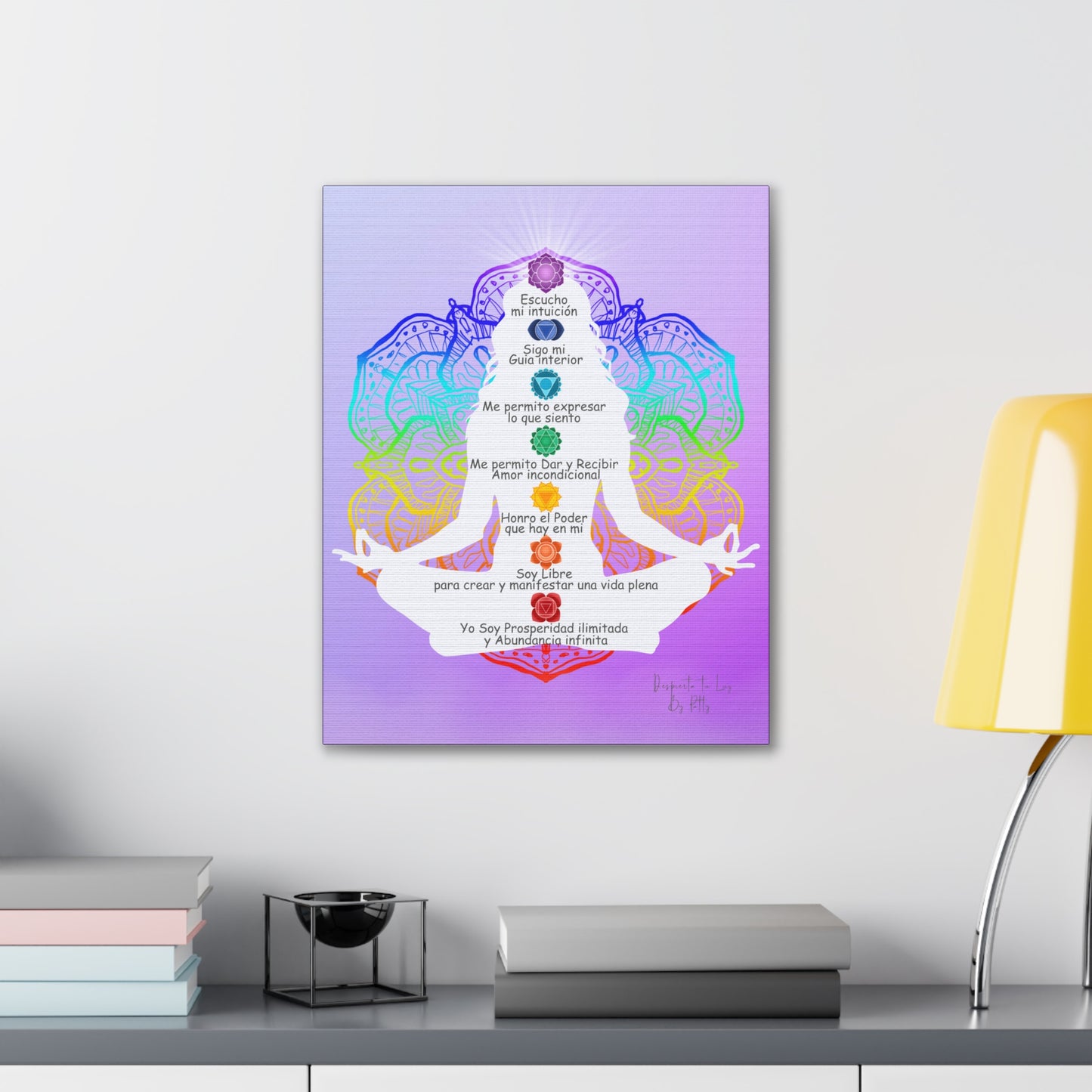 Lienzo con Afirmaciones Para Cada Chakra