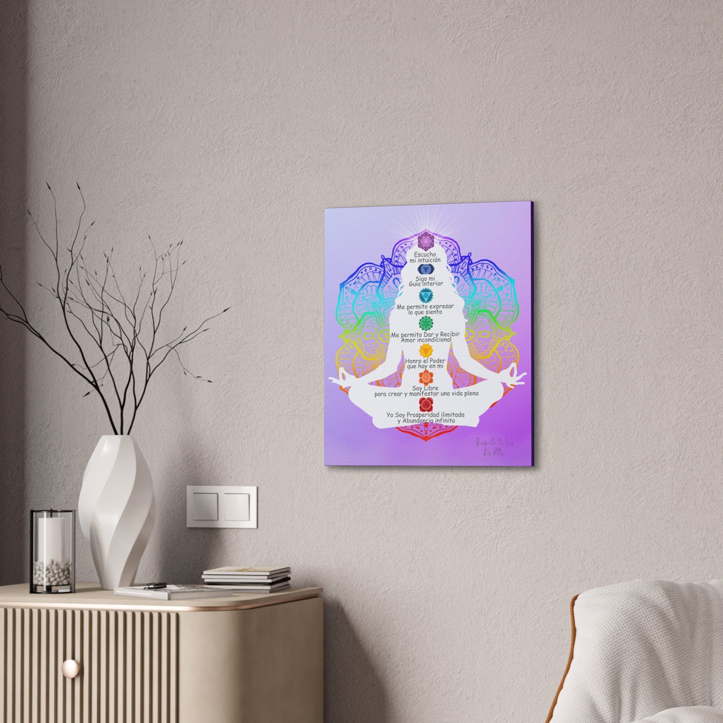 Lienzo con Afirmaciones Para Cada Chakra