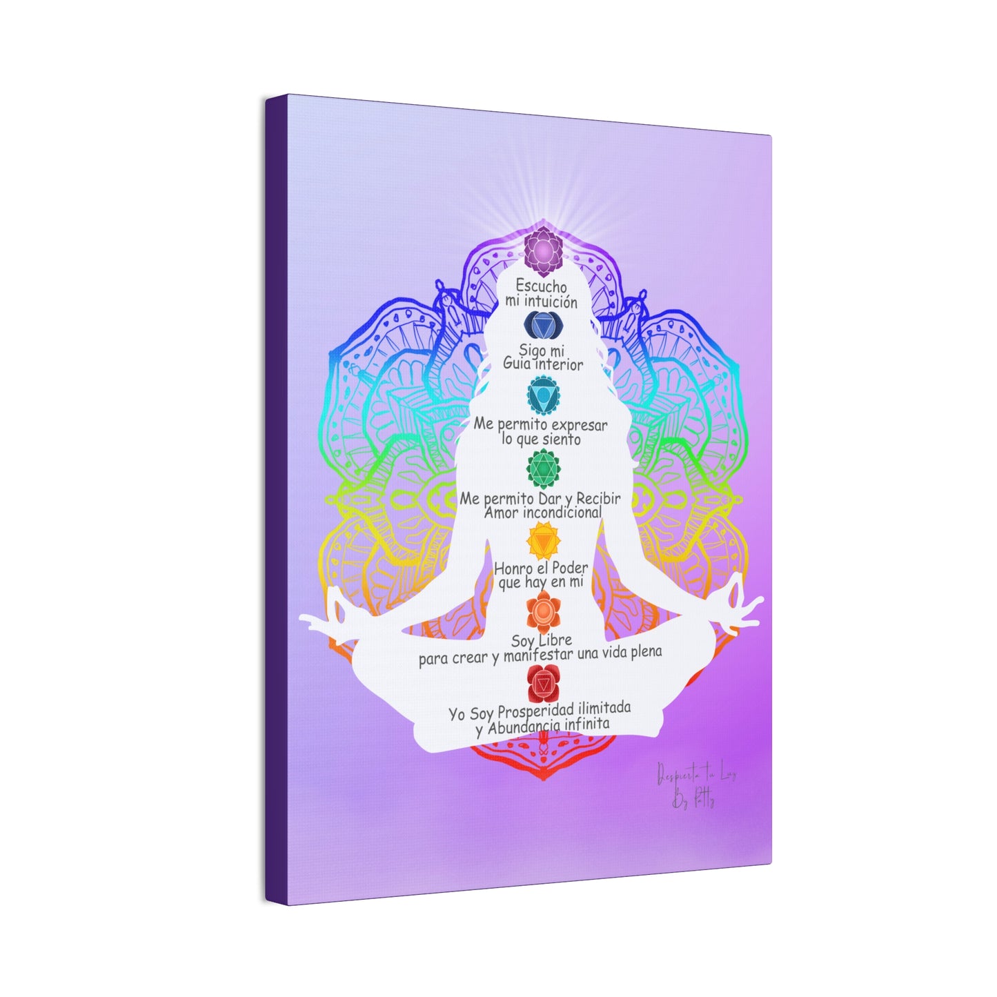 Lienzo con Afirmaciones Para Cada Chakra