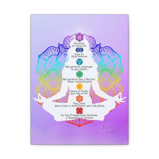 Lienzo con Afirmaciones Para Cada Chakra