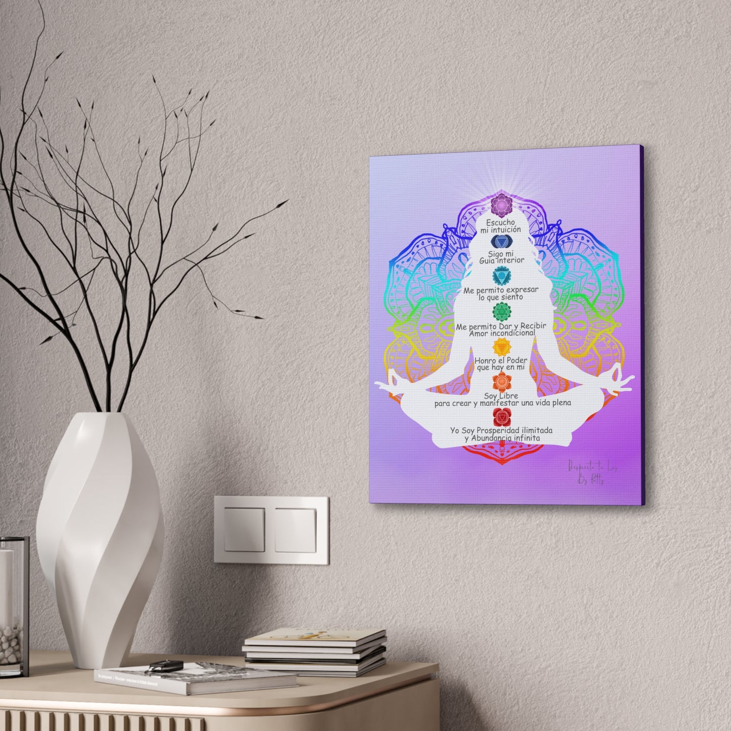Lienzo con Afirmaciones Para Cada Chakra