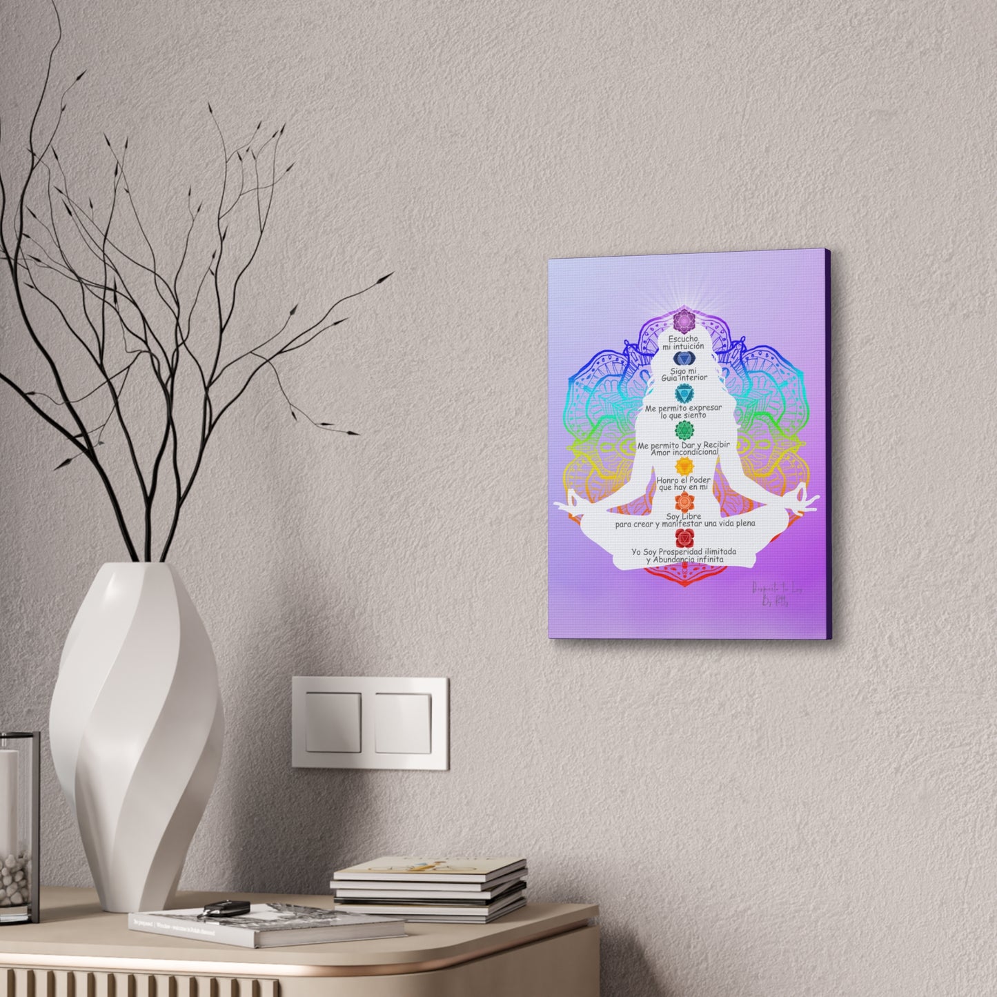 Lienzo con Afirmaciones Para Cada Chakra