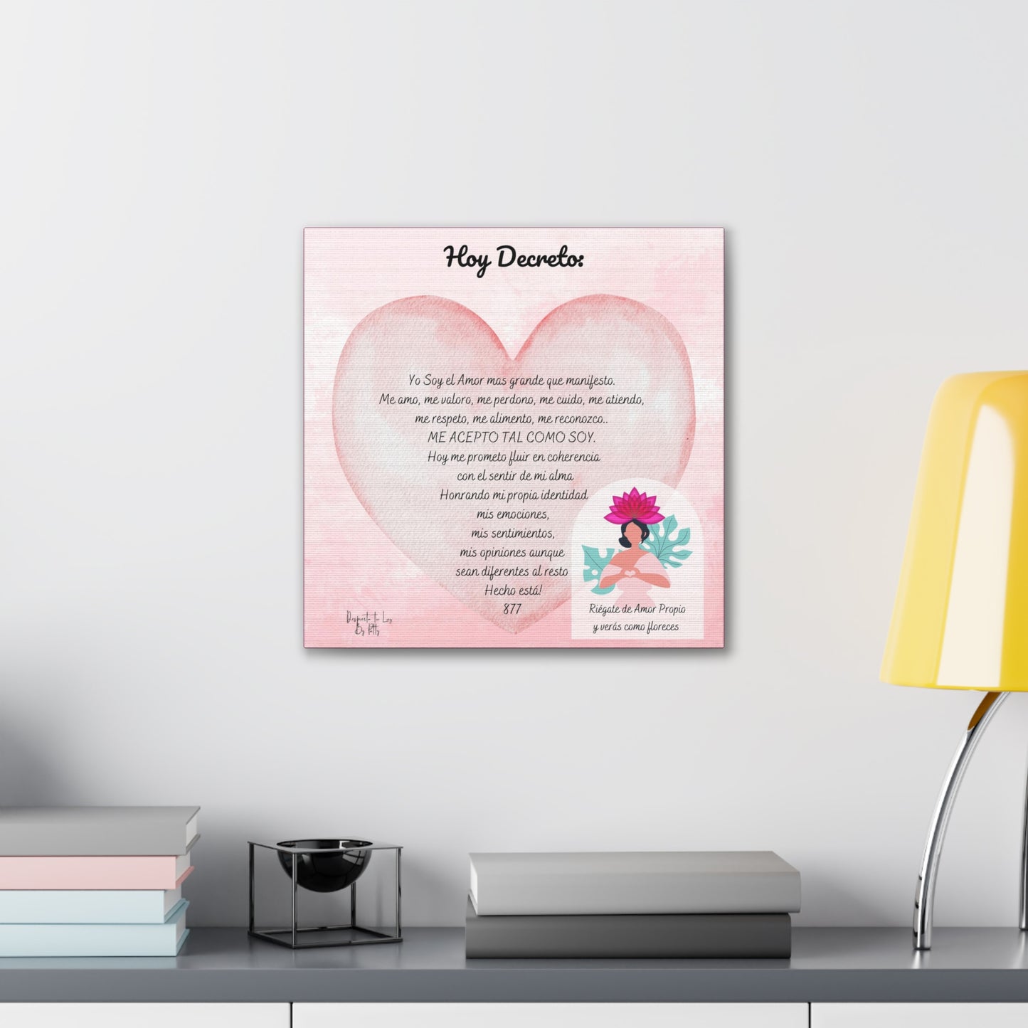 Lienzo con Decreto de Amor Propio