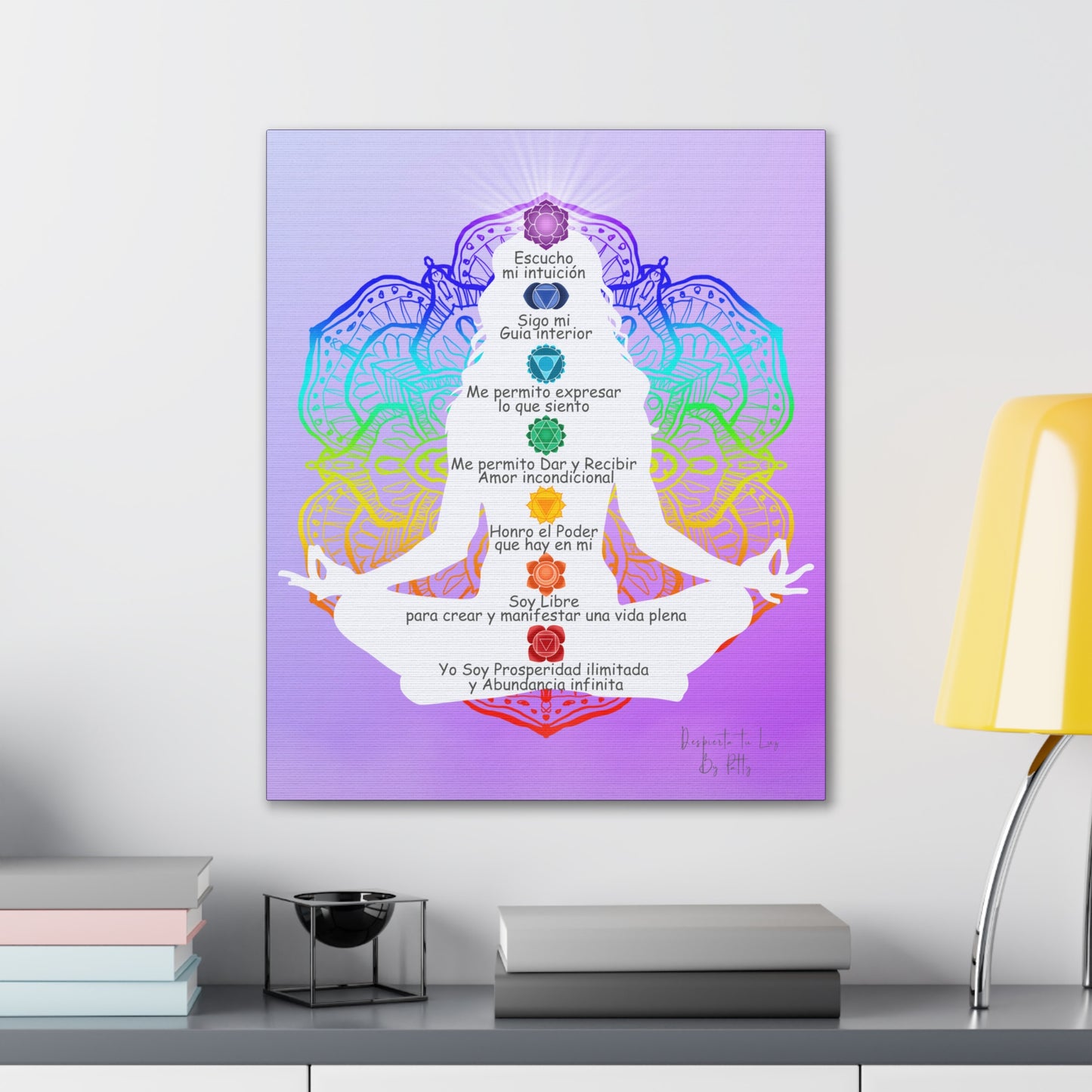 Lienzo con Afirmaciones Para Cada Chakra