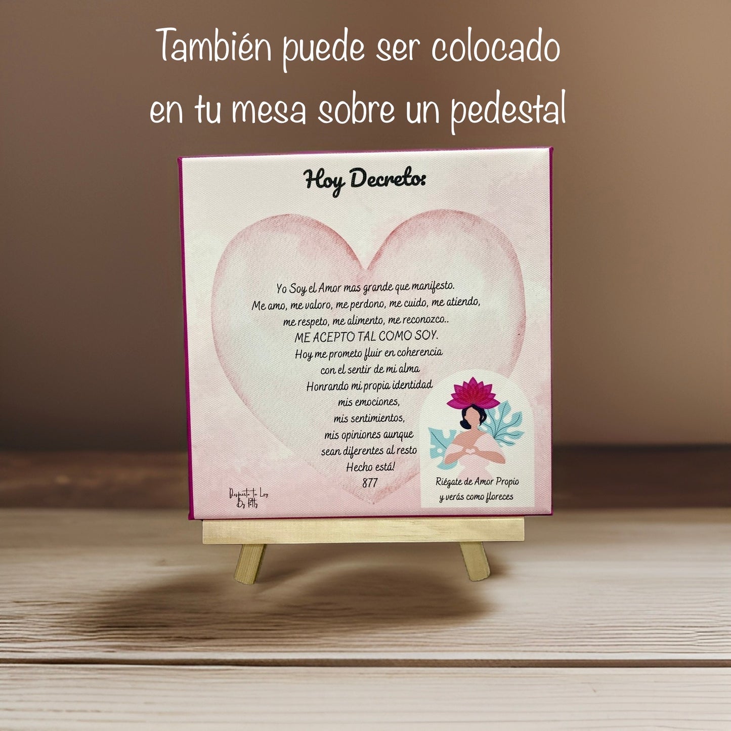 Lienzo con Decreto de Amor Propio