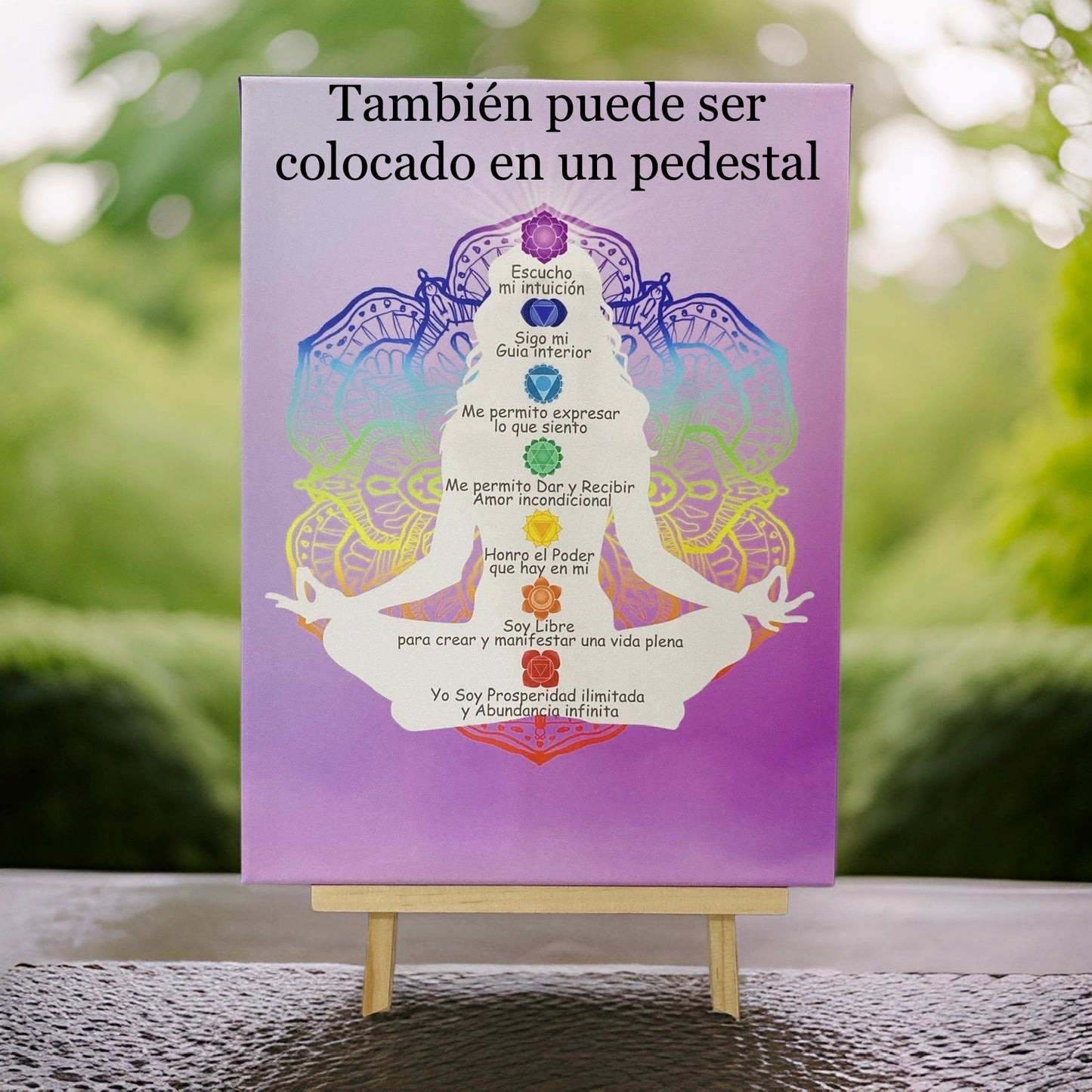 Lienzo con Afirmaciones Para Cada Chakra